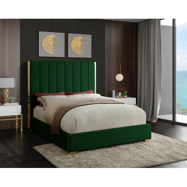 Emerald green deals bed frame queen